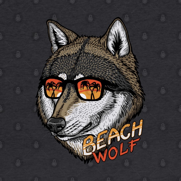 Beach Wolf by Dima Kruk